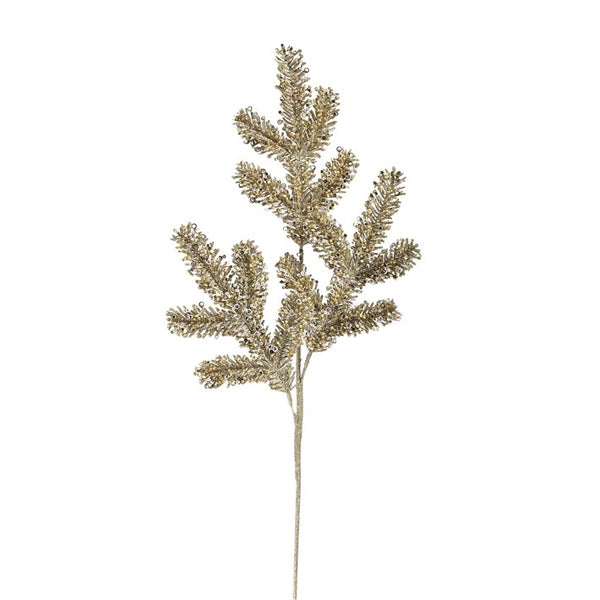 Glittered Champagne Pine Spray- 30 Inch