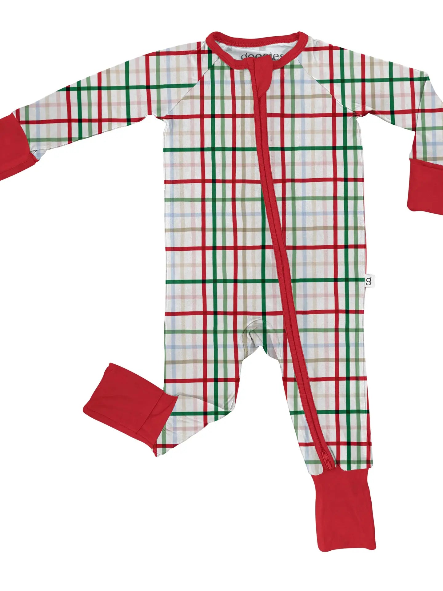 Festive Plaid Bamboo Zip PJs
