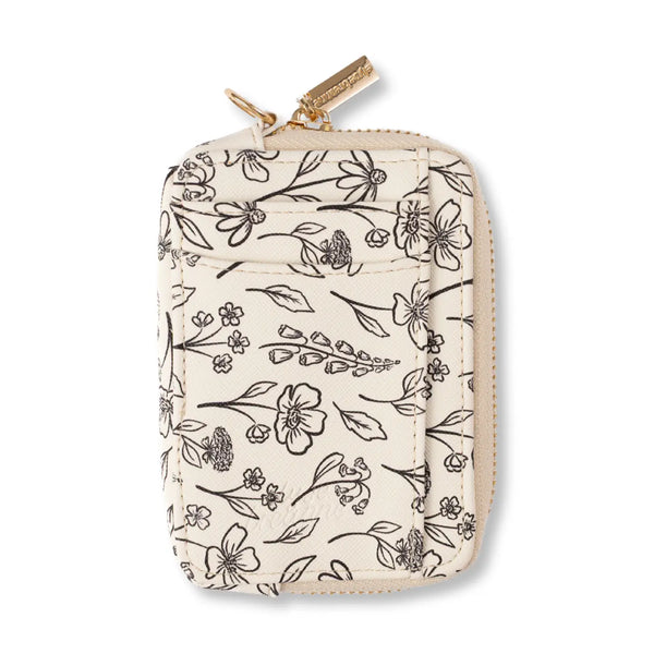 Zip Wallet-Pressed Floral