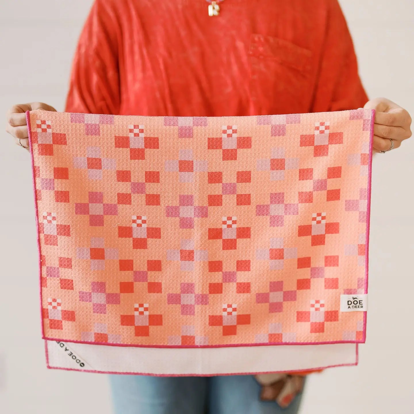 Quilted Checkerboard Waffle Towel