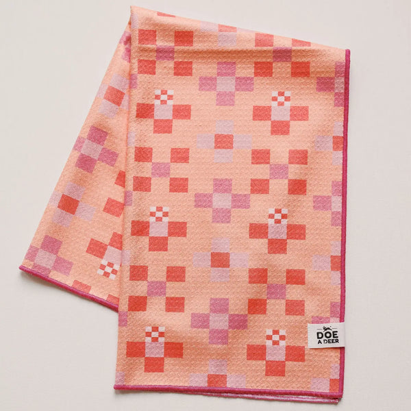 Quilted Checkerboard Waffle Towel