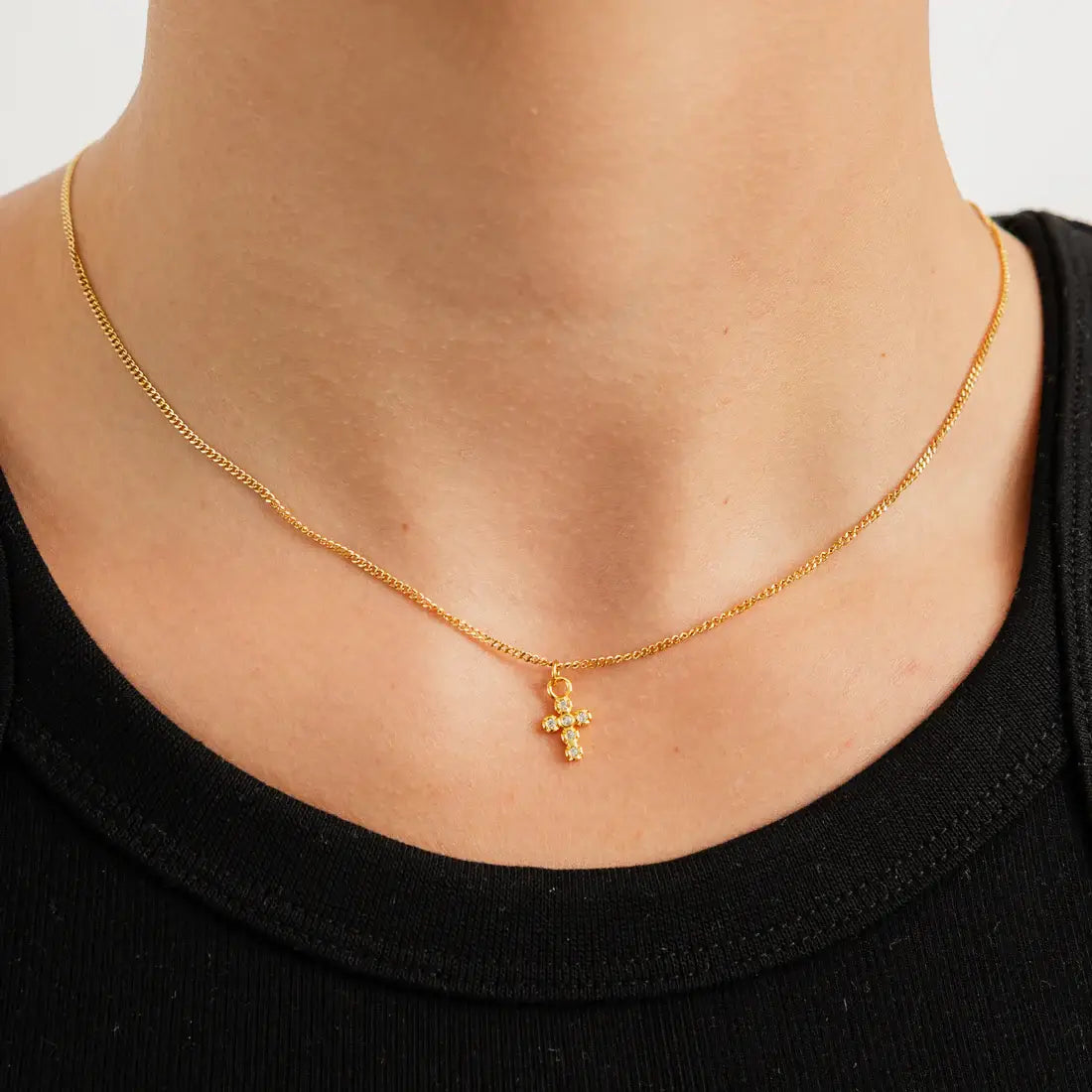 Dainty Gold  Cross Necklace | Brenda Grands