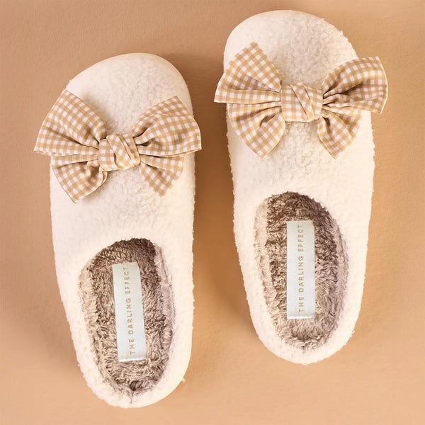 Betty Bow Slippers- Maple Gingham