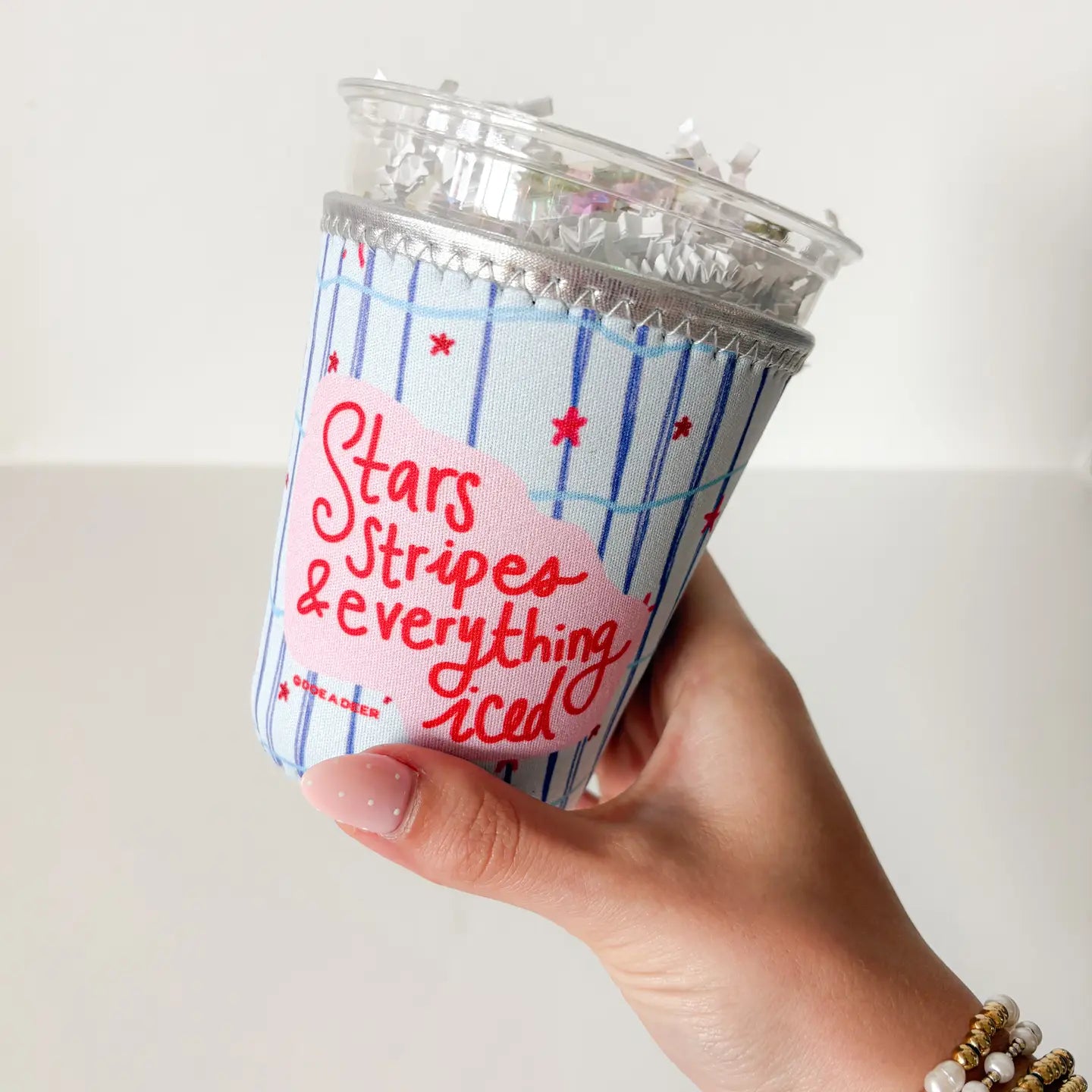 Stars, Stripes, and Everything Iced Drink Sleeve