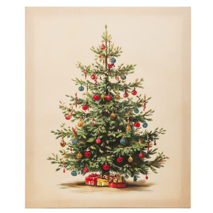 Vintage Christmas Tree Wall Art