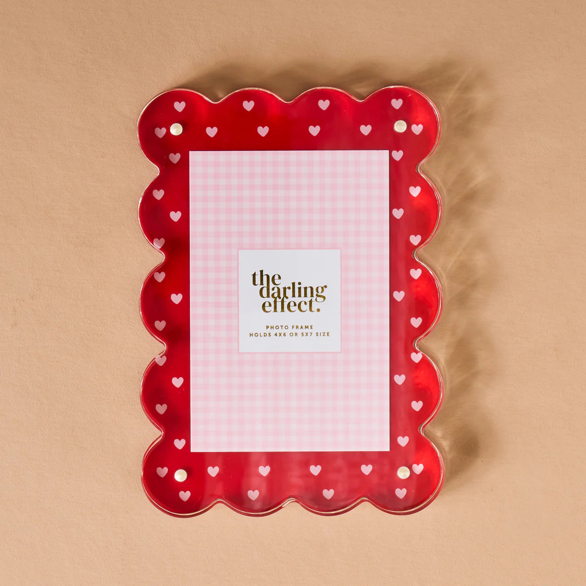 Rectangle Scalloped Acrylic Frame- Tiny Hearts