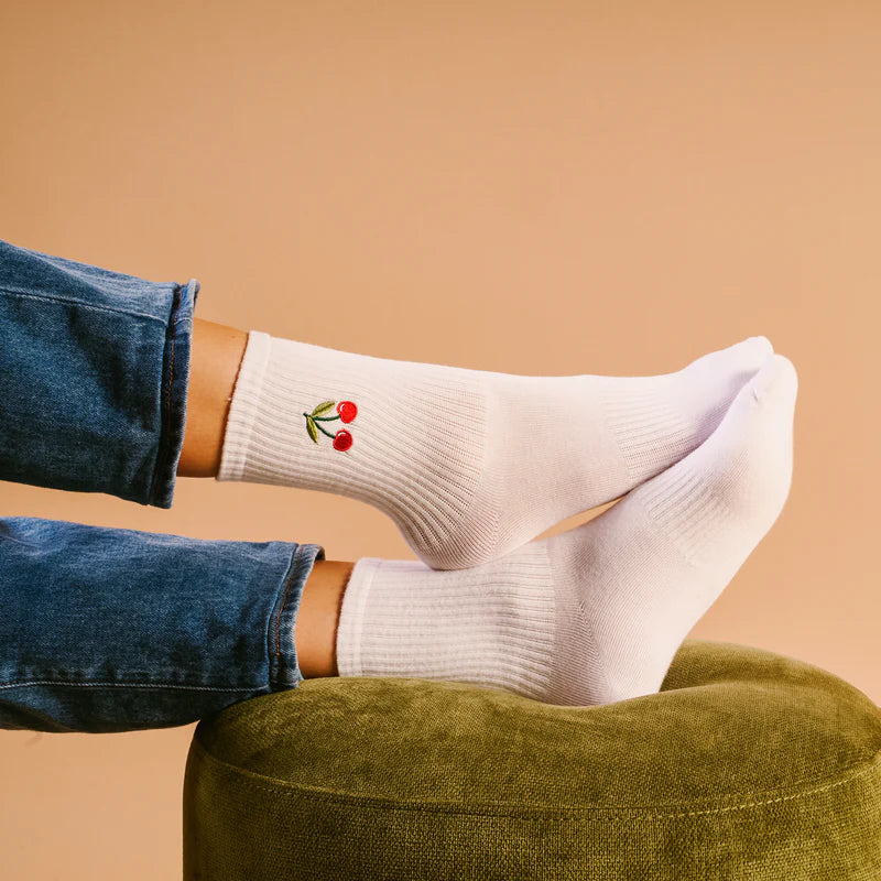 Embroidered Crew Socks