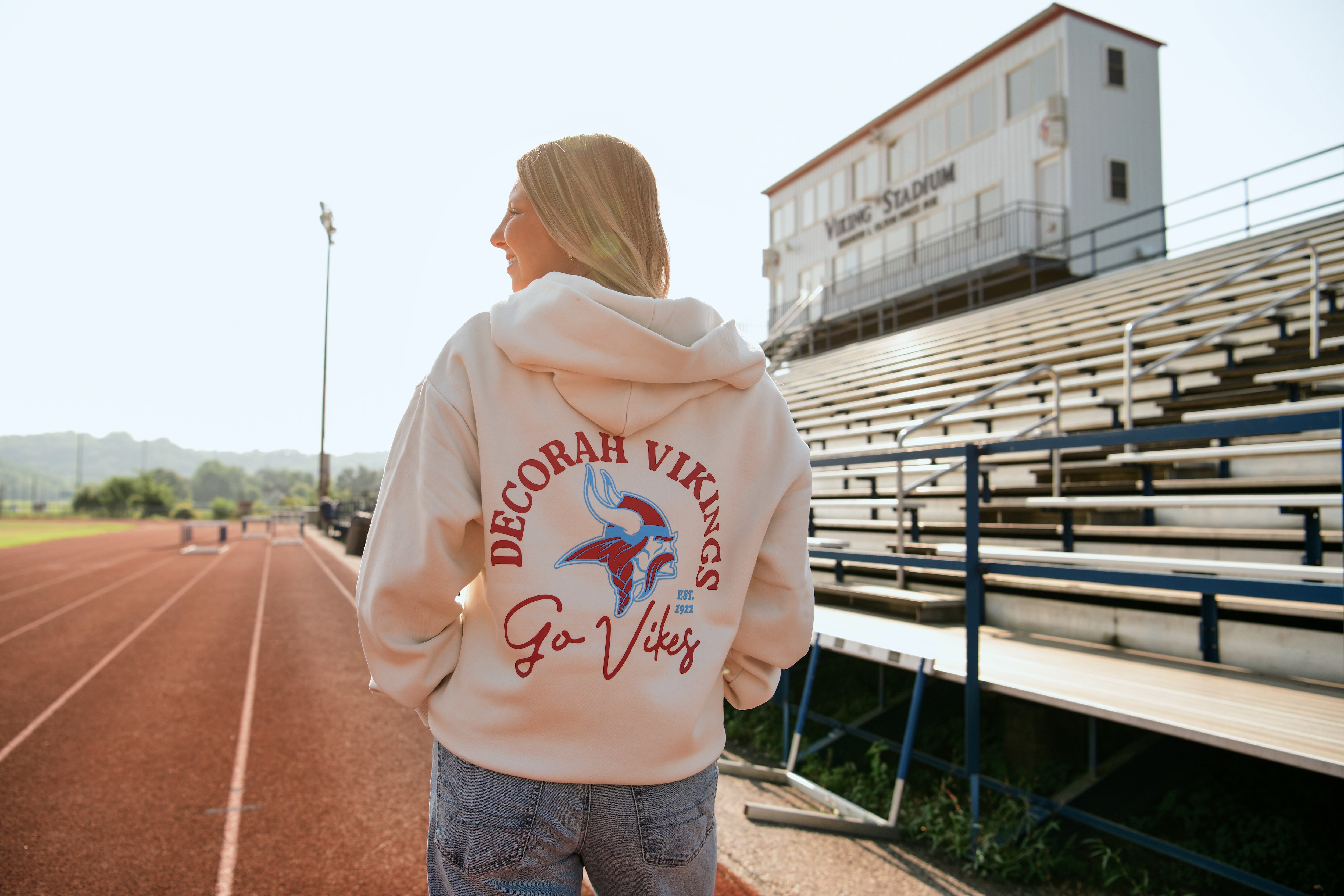 Decorah Vikings Hoodie- Ecru