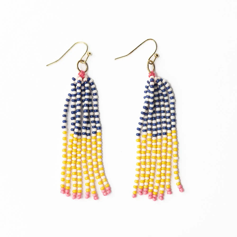 Abbey Tassel Alternating Seed Bead Earrings