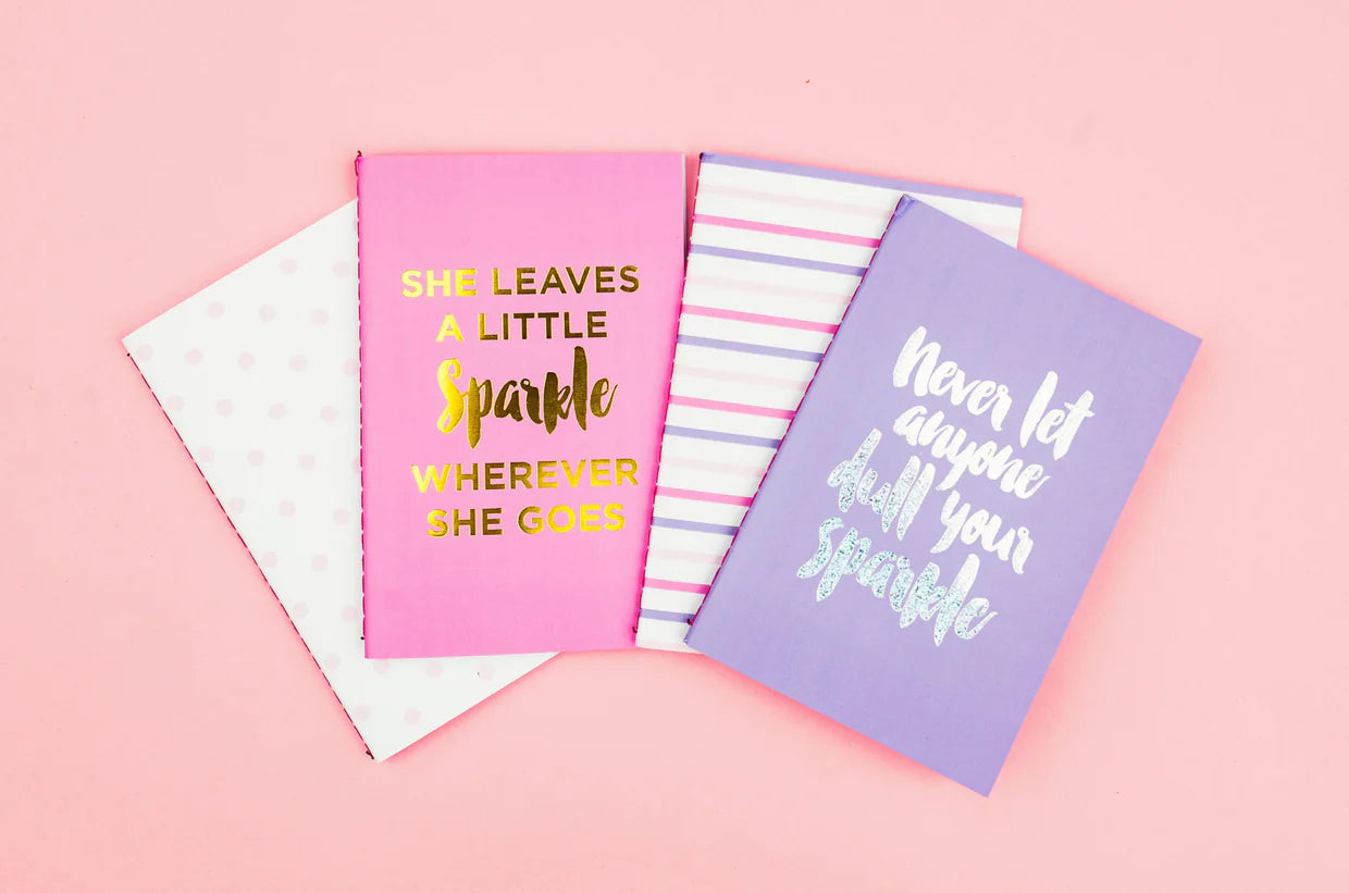 Mini Notebook Set - Sparkle Assortment - 4 Piece Set