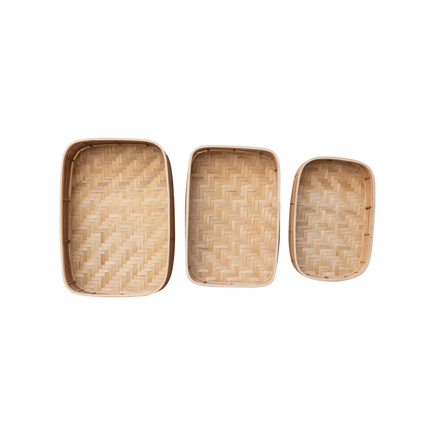 Hand-Woven Rattan Baskets, Natural