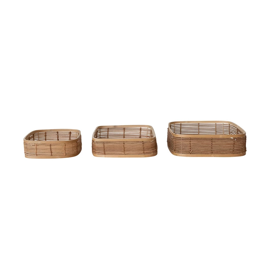 Hand-Woven Rattan Baskets, Natural – Rendered Unique