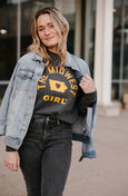 Iowa Long Sleeve Tee From The Midwest Girl-Charcoal
