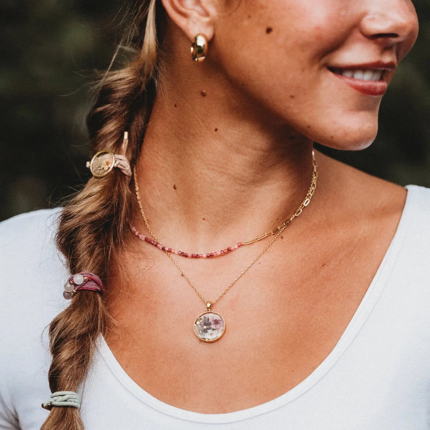 Bloom Pressed Flower Necklace Set