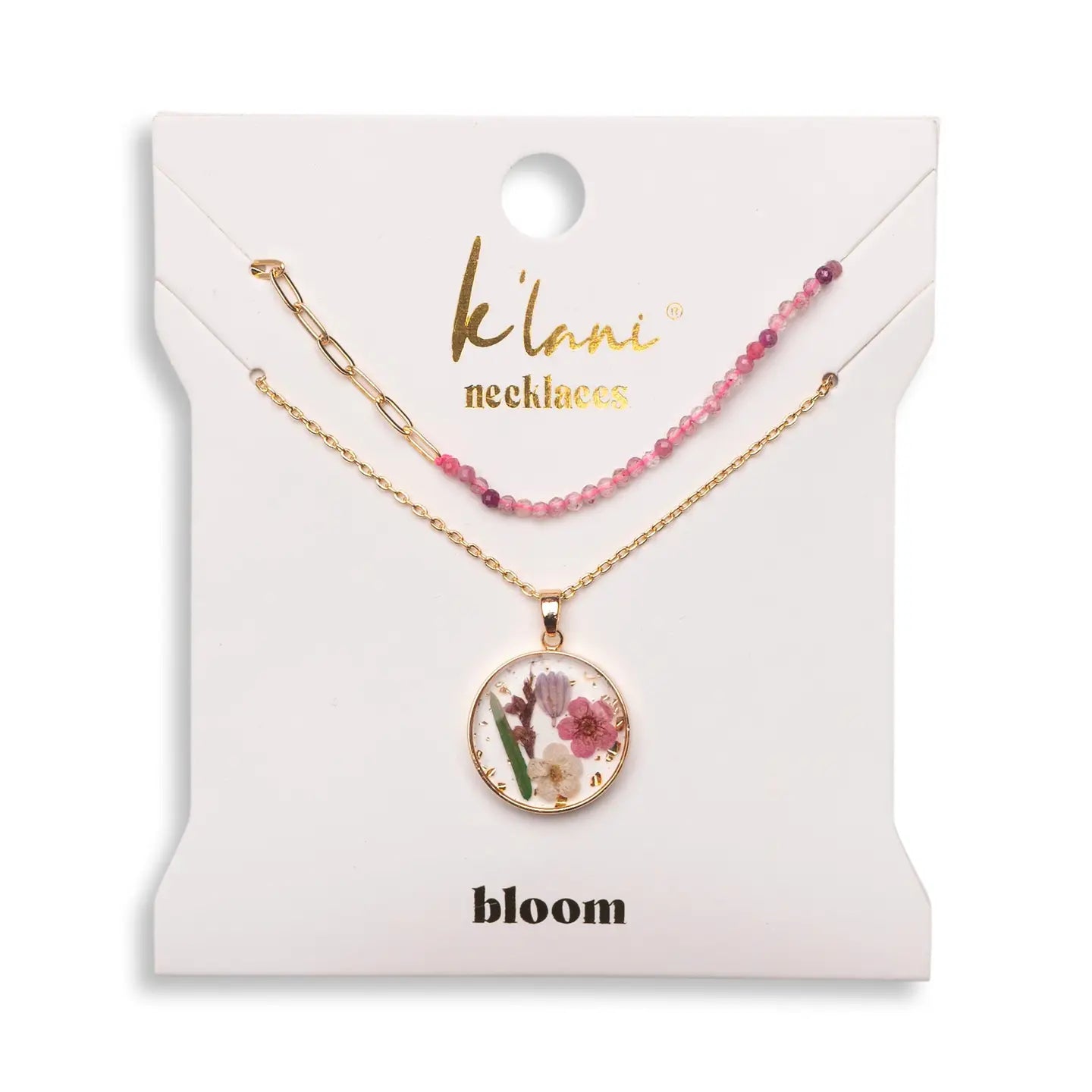 Bloom Pressed Flower Necklace Set