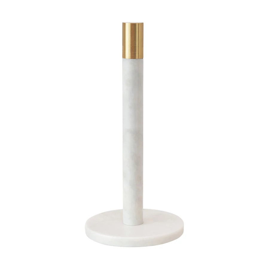 Marble Towel Holder w/ Brass Top