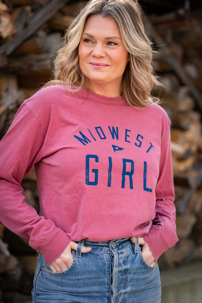 The Midwest Girl Long Sleeve- Brick