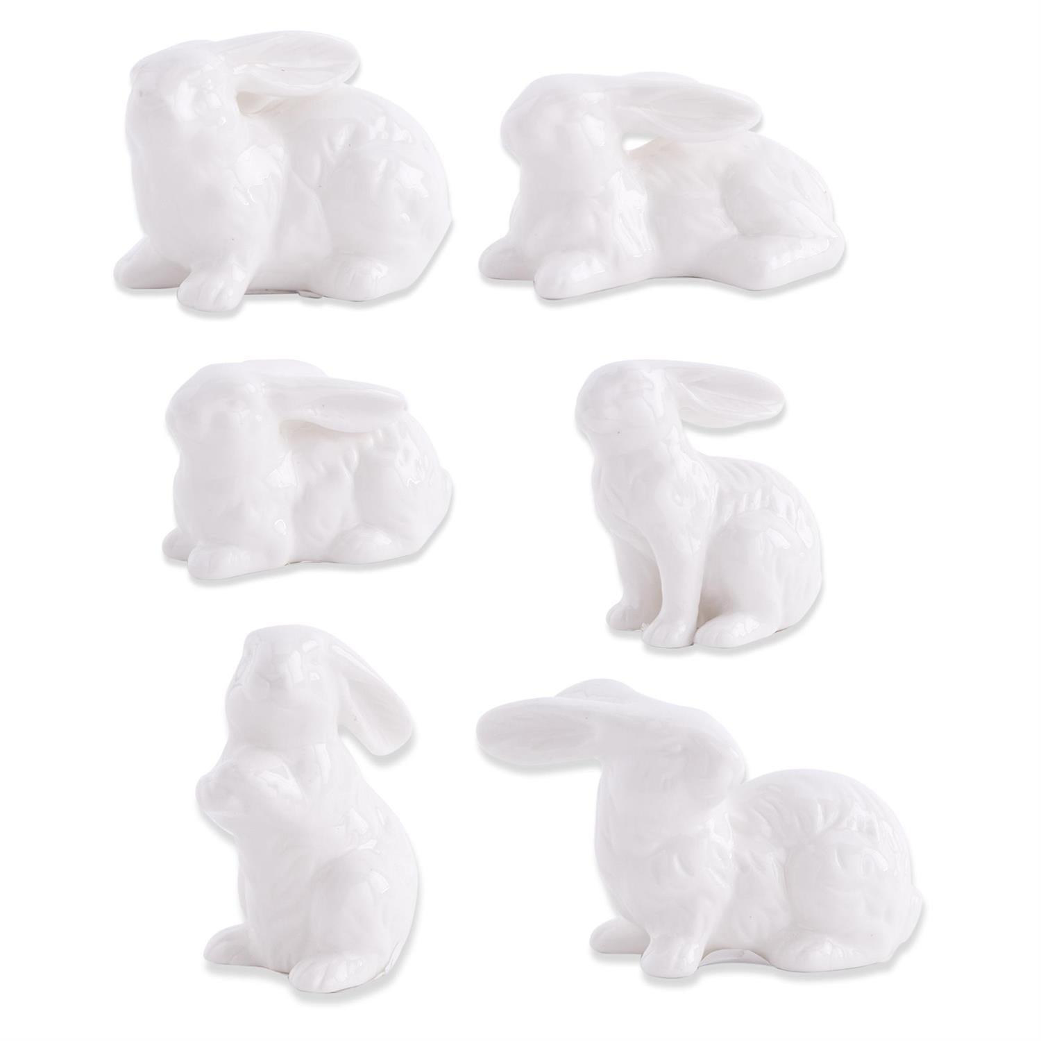 2.75" Assorted White Porcelain Bunnies