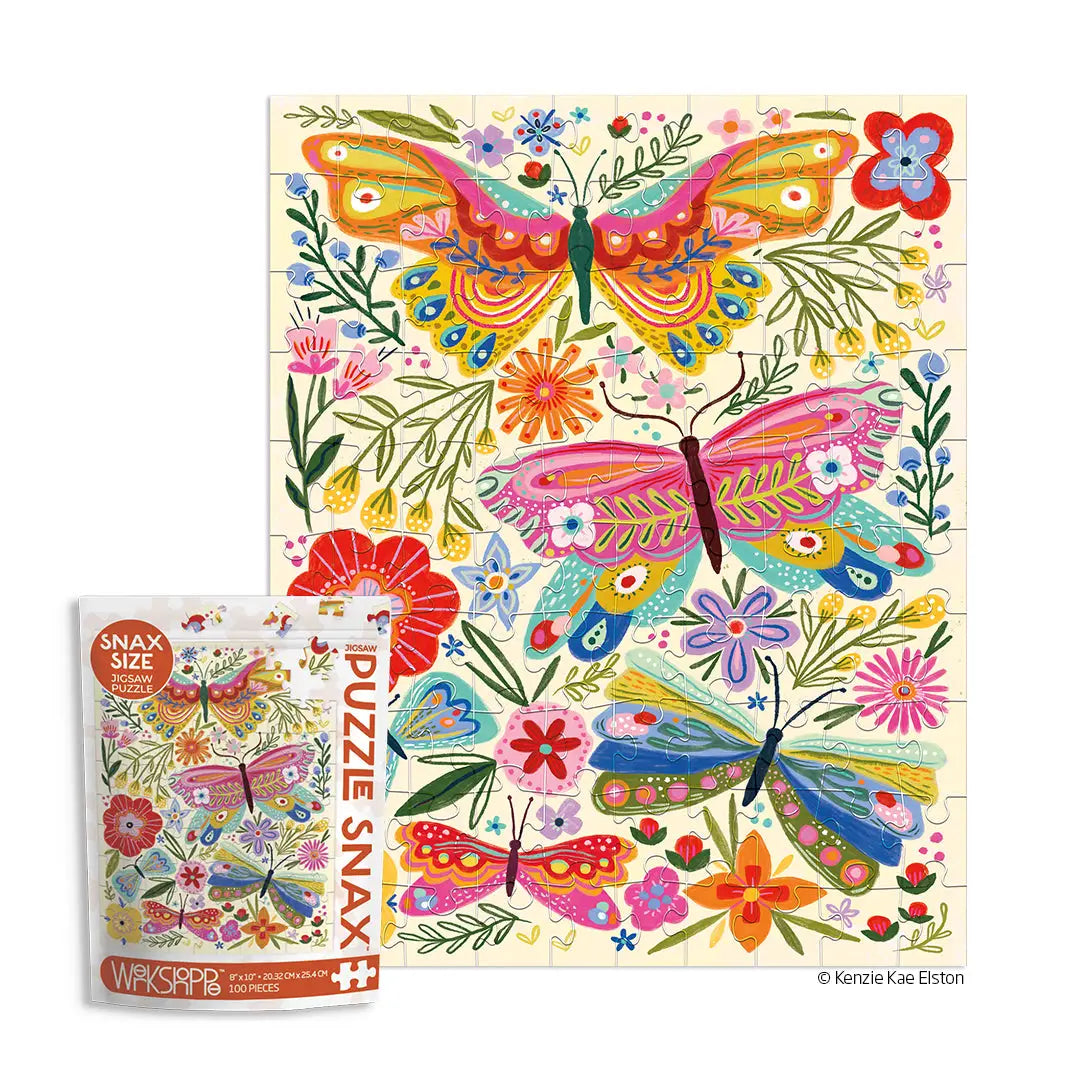 Butterfly Floral| 100 Piece Puzzle Snax