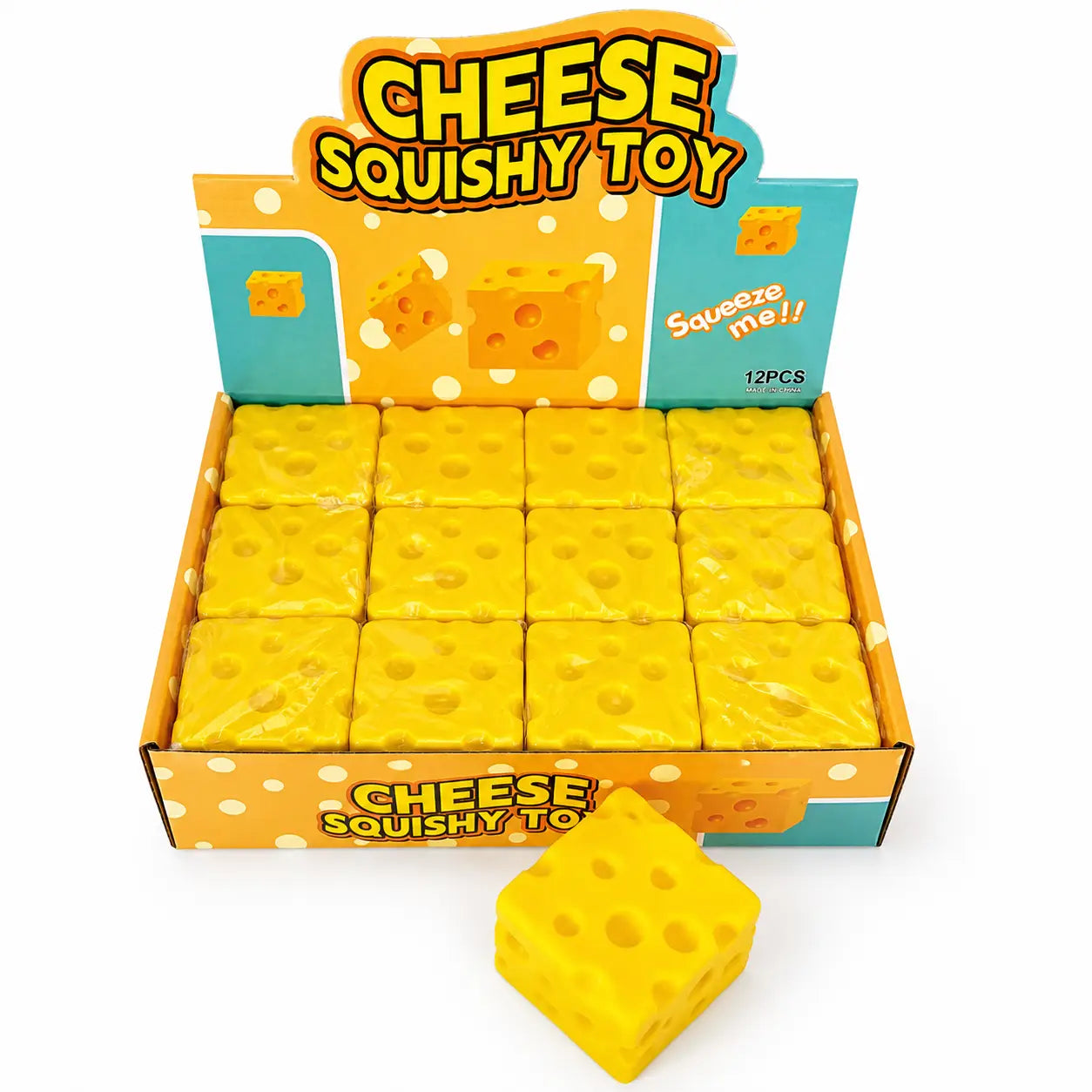 Cheese Squishy Toy – Super Soft Sensory Cube