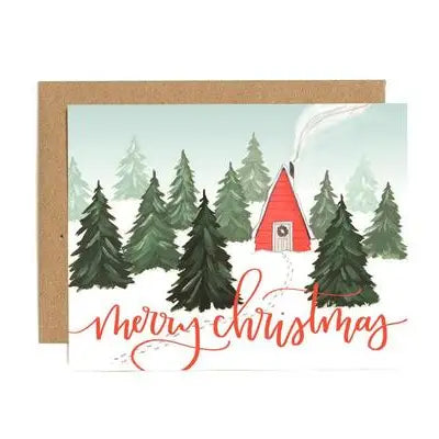 Christmas Cabin Holiday Greeting Card
