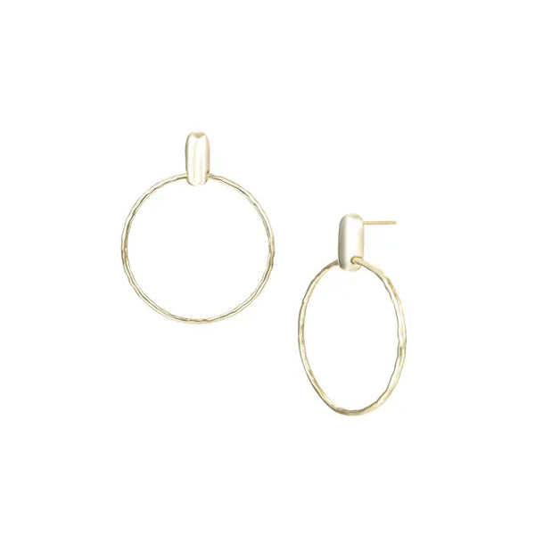 Horizon Circle Statement Earrings- Gold