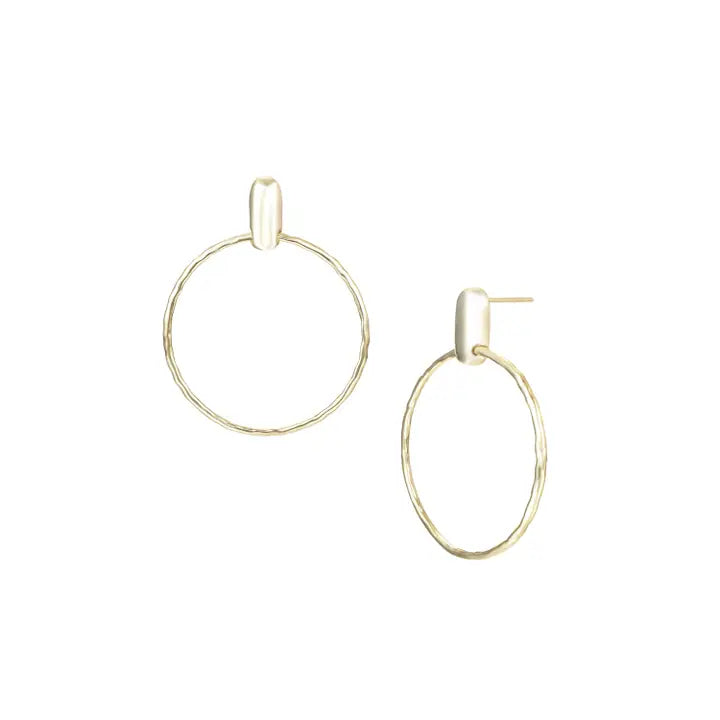 Horizon Circle Statement Earrings- Gold