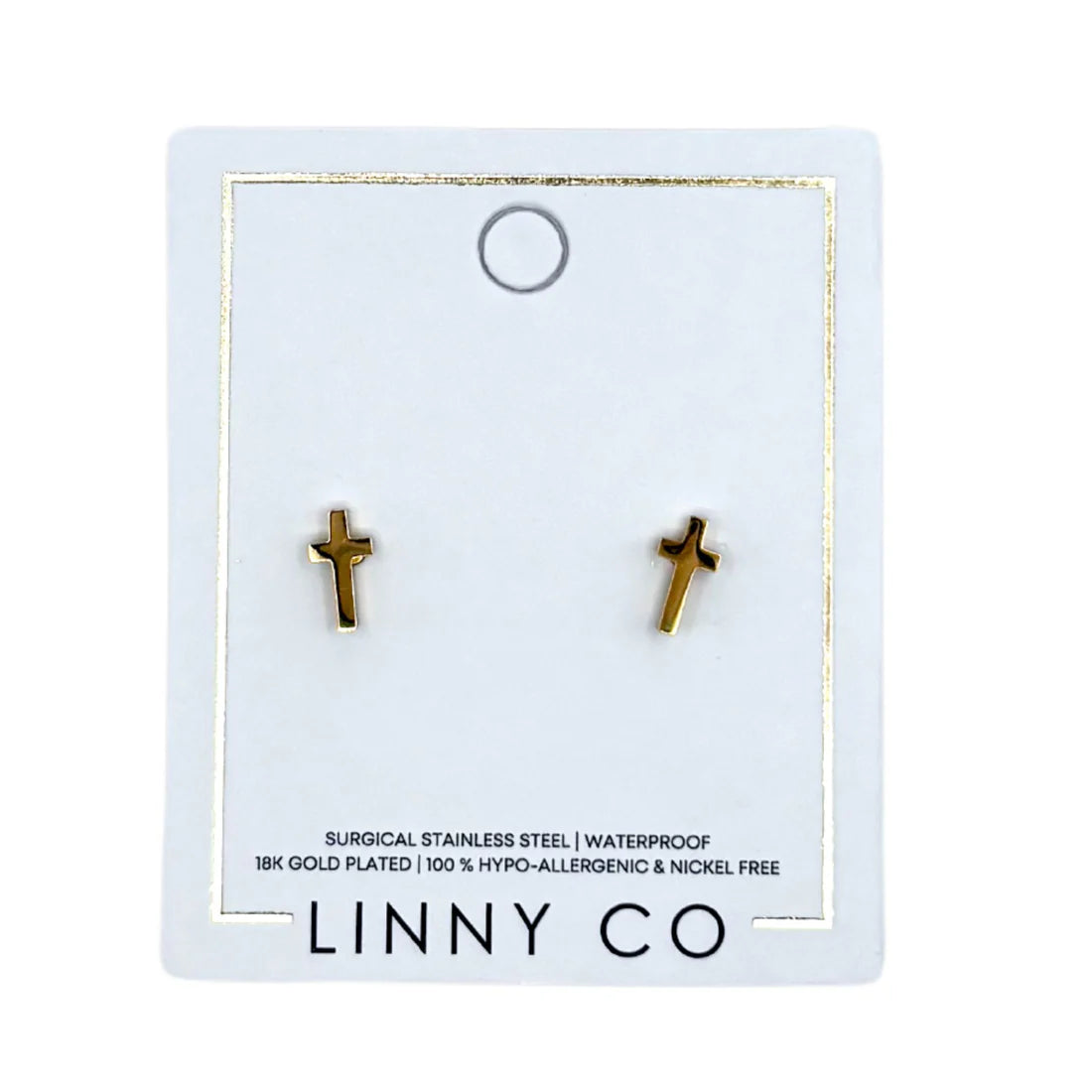 Catherine Cross Screwback Stud Earrings