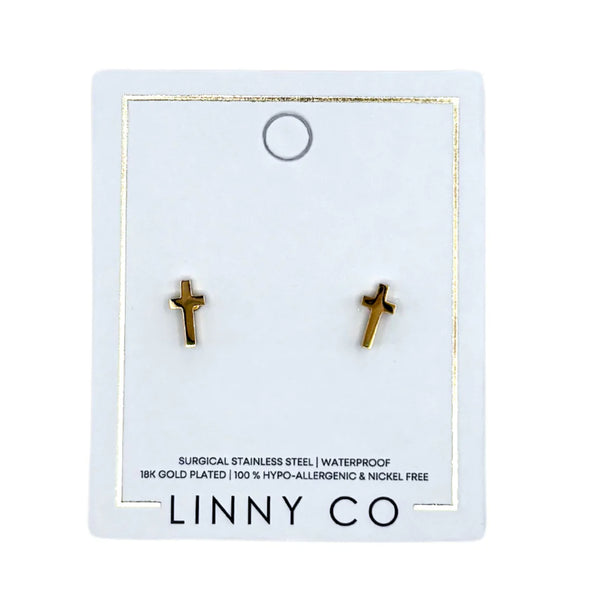 Catherine Cross Screwback Stud Earrings