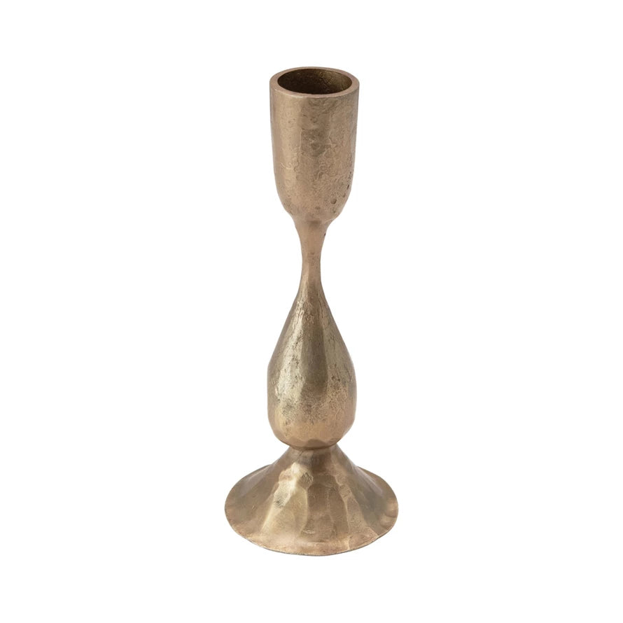 Hand Forged Metal Taper Holder- Antique Brass