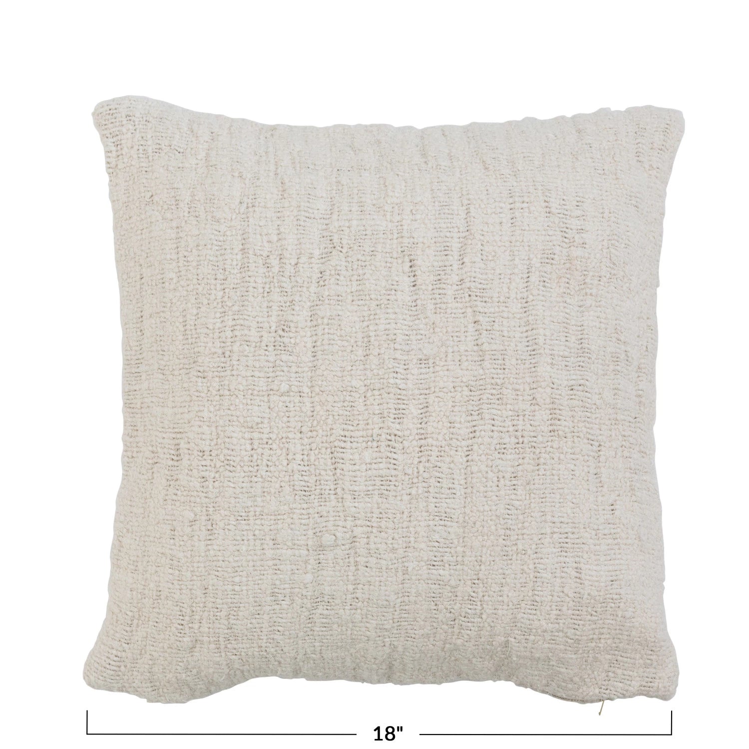 Woven Cotton Pillow-Cream