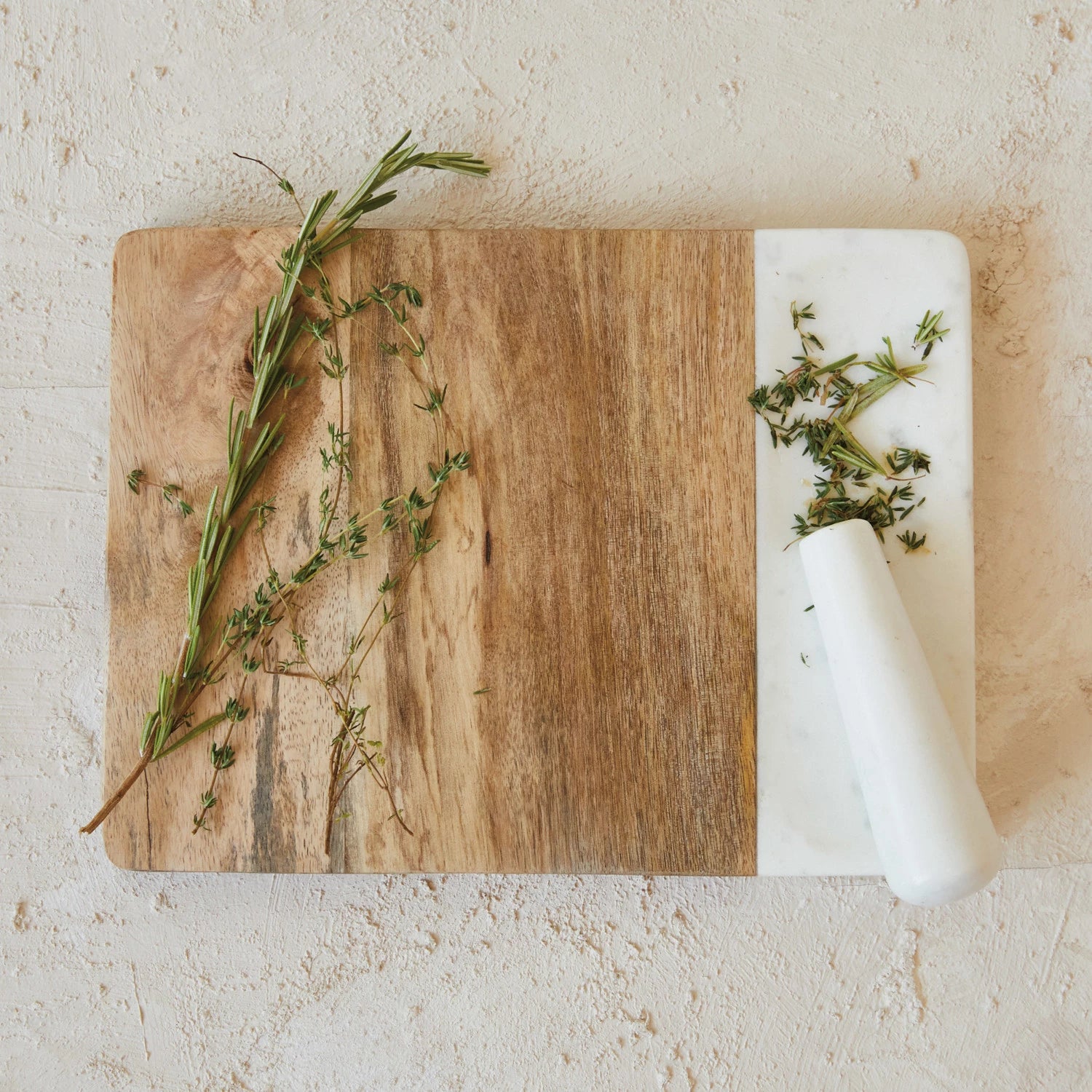 Mango Wood & Marble Cheese Board