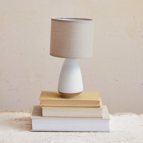 Stoneware Table Lamp w/ Linen Shade