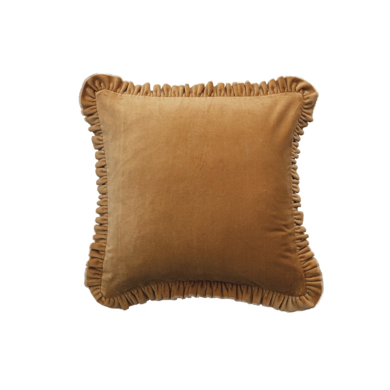 20" Velvet Pillow-Mustard