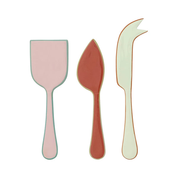 Enameled Stainless Steel Cheese Knife Set