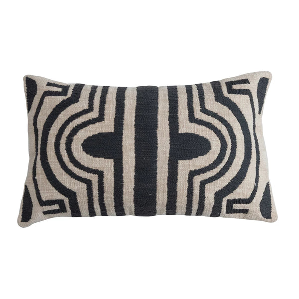 Cotton Slub Lumbar Natural & Charcoal