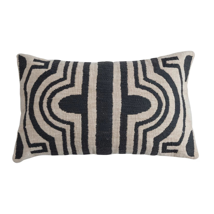 Cotton Slub Lumbar Natural & Charcoal