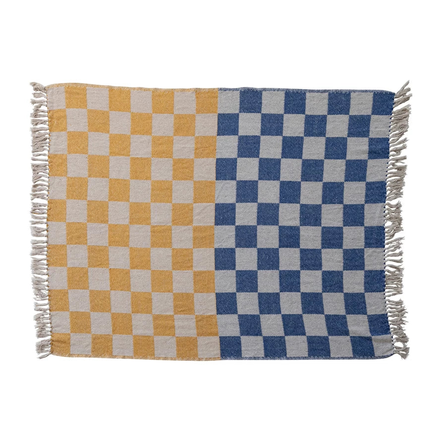 Cotton Checked Throw