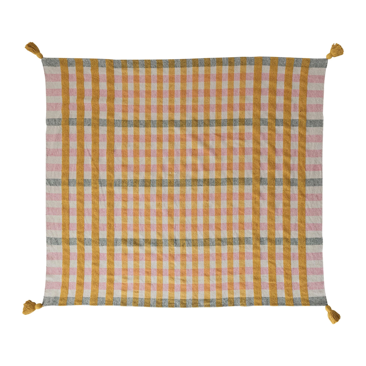Cotton Jacquard Throw- Plaid