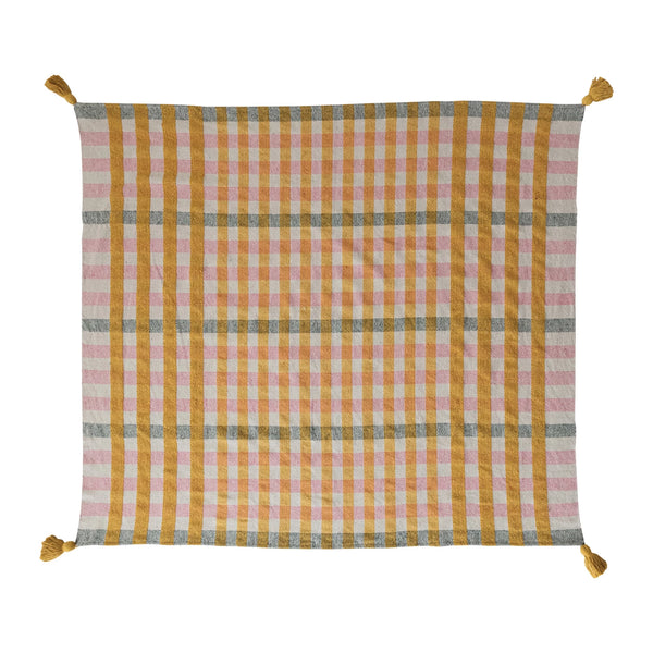 Cotton Jacquard Throw- Plaid