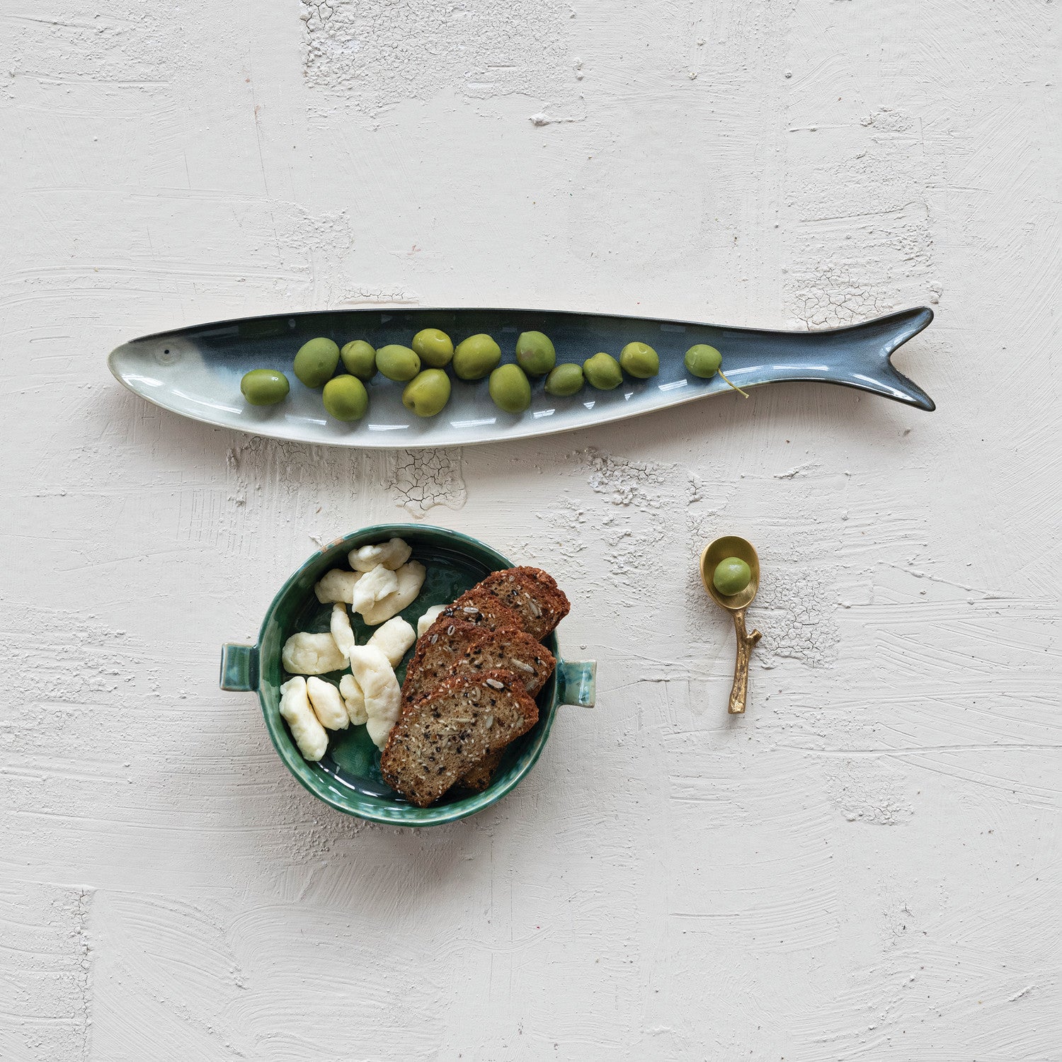 Stonware Sardine Shaped Dish