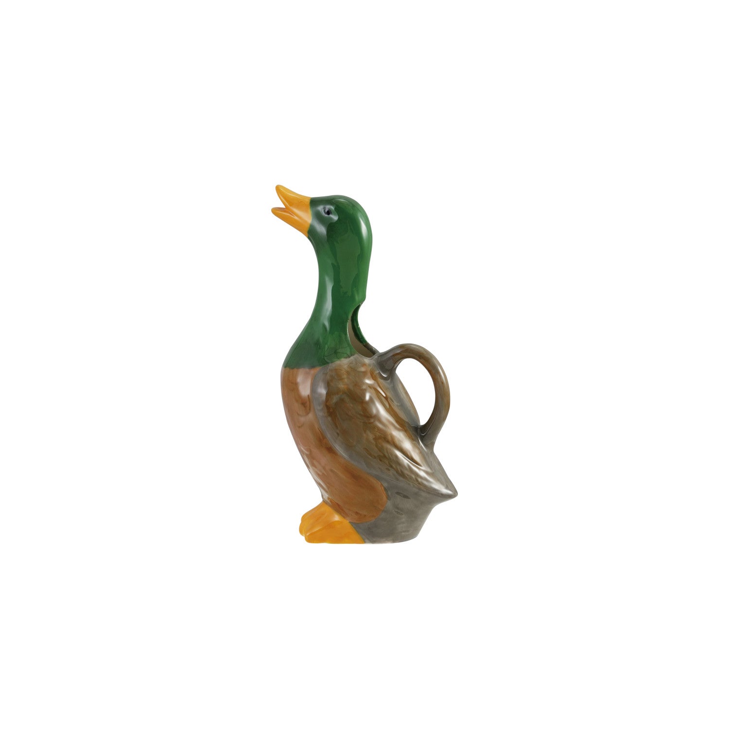 Hand-Painted Stoneware Duck Pitcher