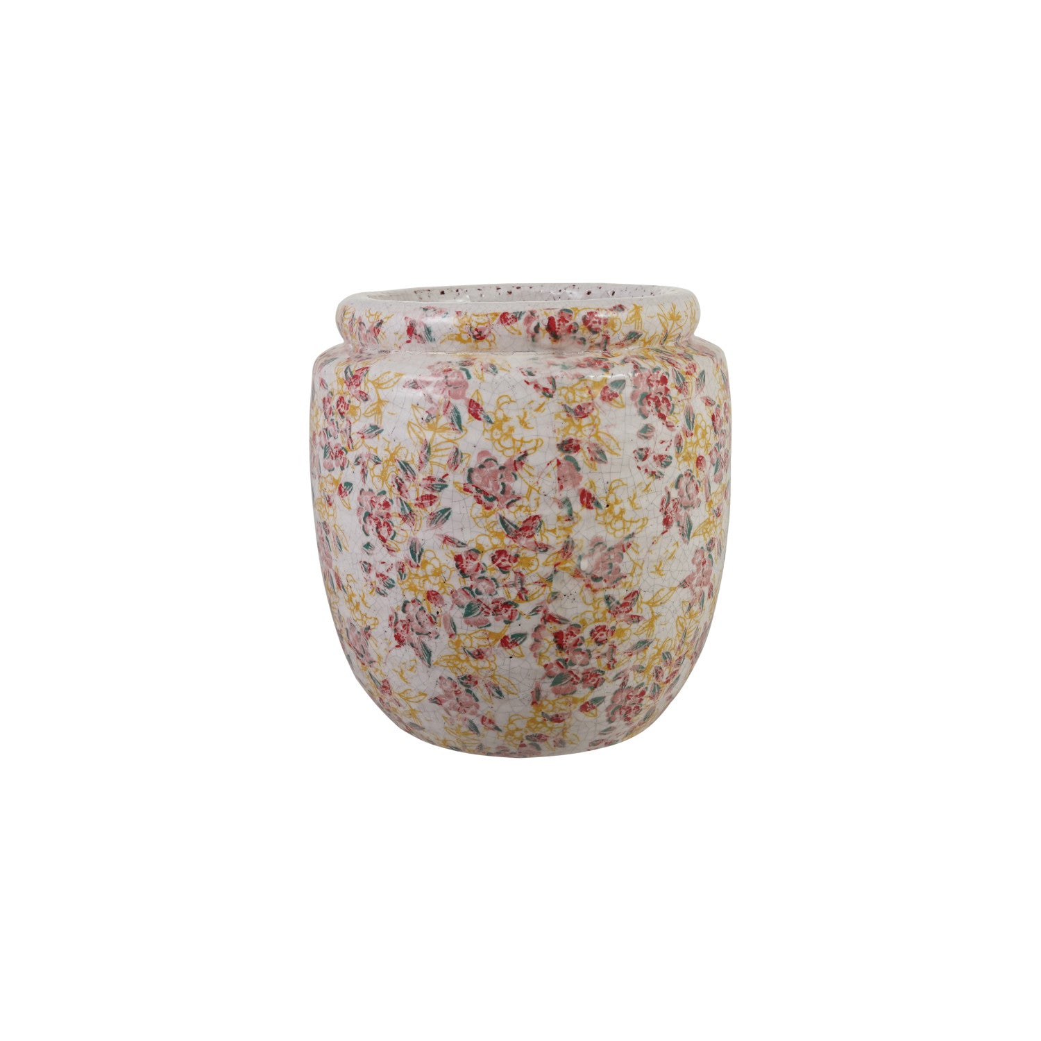 Terra-Cotta Planter- Crackle Glaze Pink