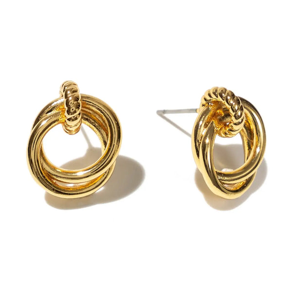 18k Gold Looped Duo Studs