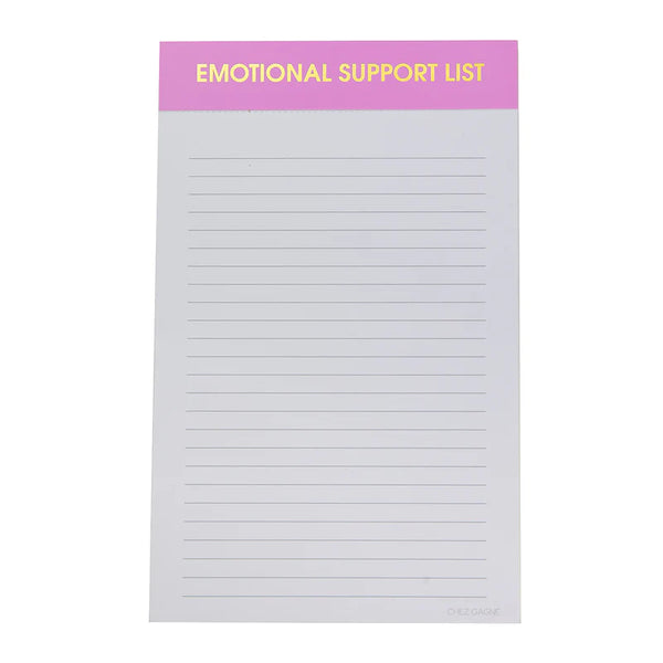 Emotional Support List - Lined Notepad