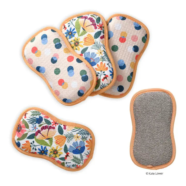 Field of Flowers Scrubbies, Set of 4