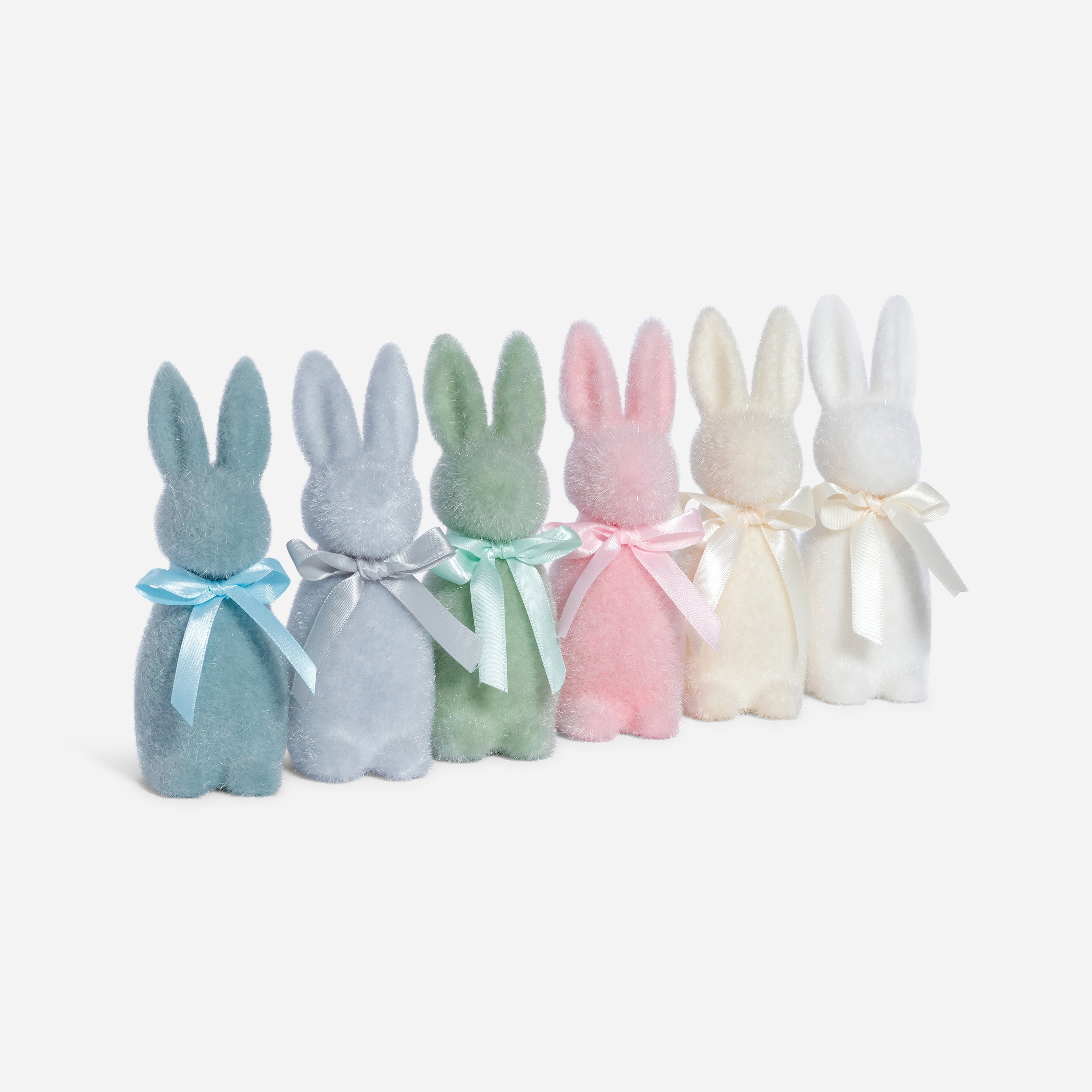Assorted Flocked Button Nose Bunny