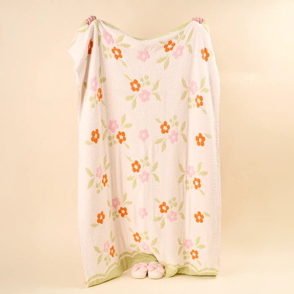 Cozy Dream Luxe Blanket-Green/Pink Floral