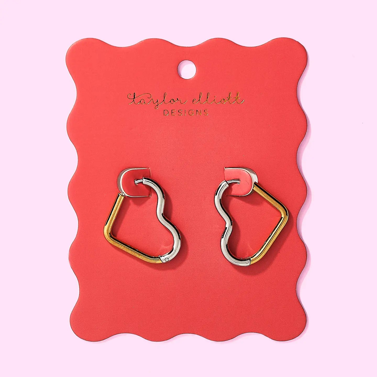 Two-Tone Florence Heart Hoop Earrings