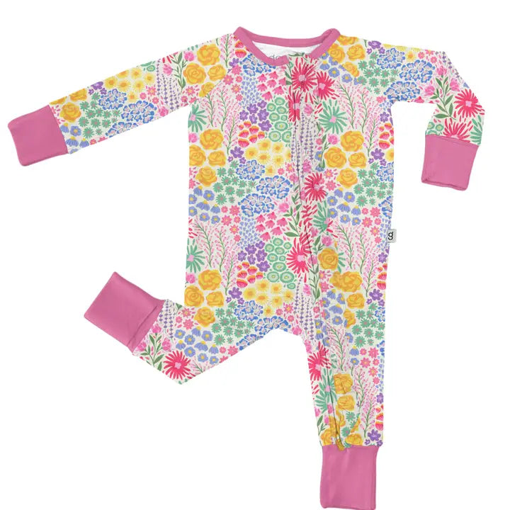 Flower Fields Ruffle Zip Pajamas
